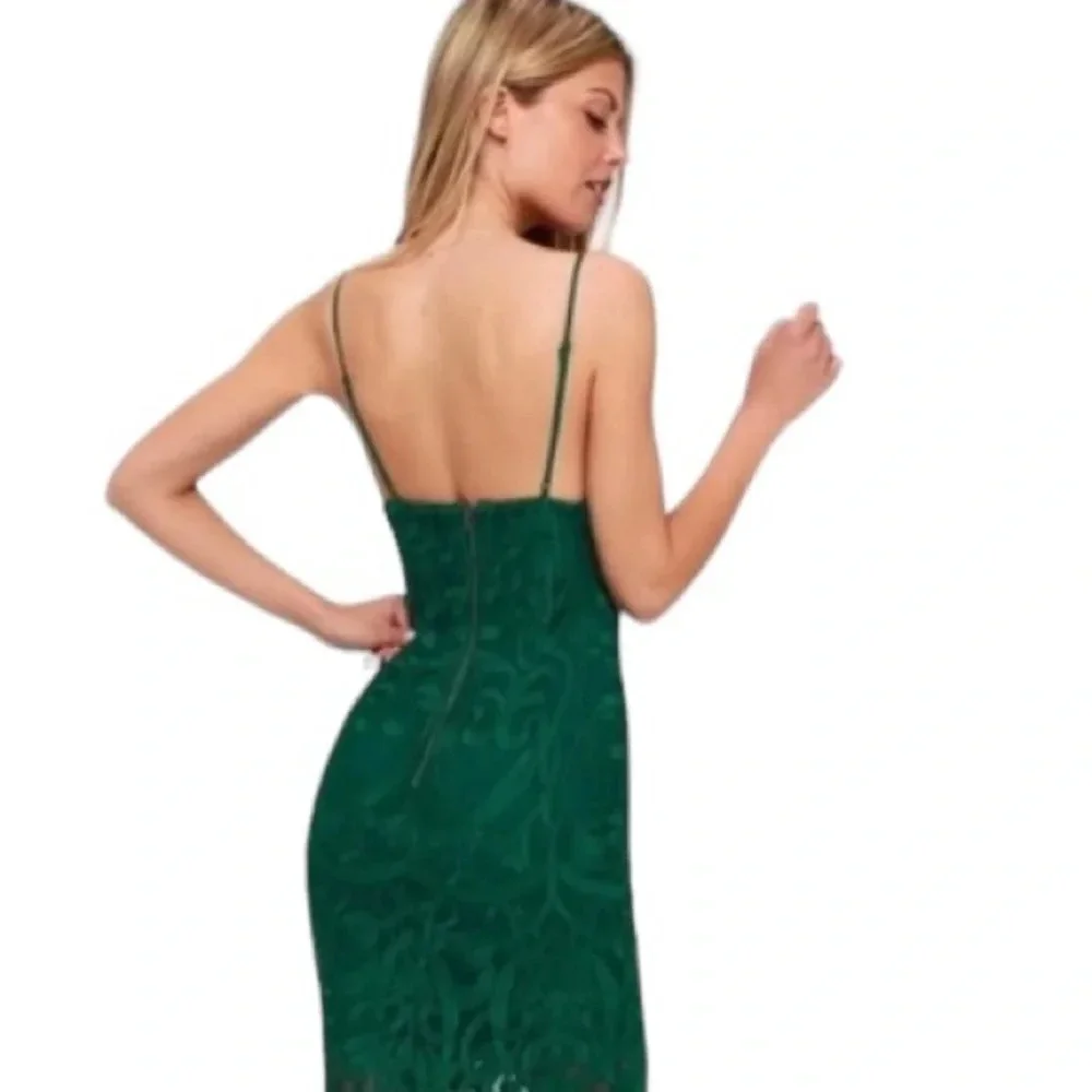 Bardot Evergreen Gia Crochet Lace V-Neck Adjustable Straps Mini Dress Size 6